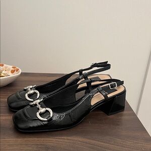 Dolce Vita Black Patent Slingback Flats